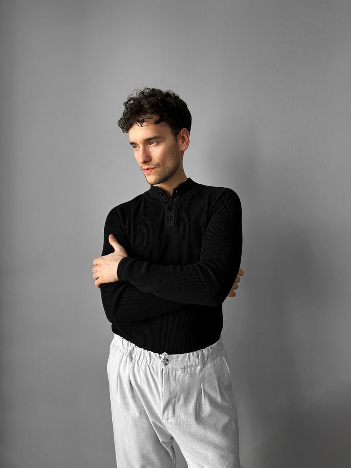 Sweter Slim Fit - Czarny