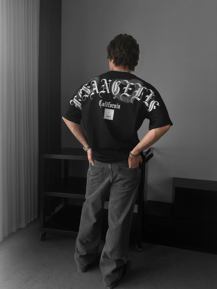 Oversize T-shirt Los Angeles - Czarny