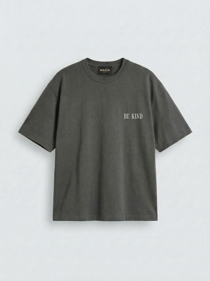 T-shirt Oversize Be Kind - Antracytowy