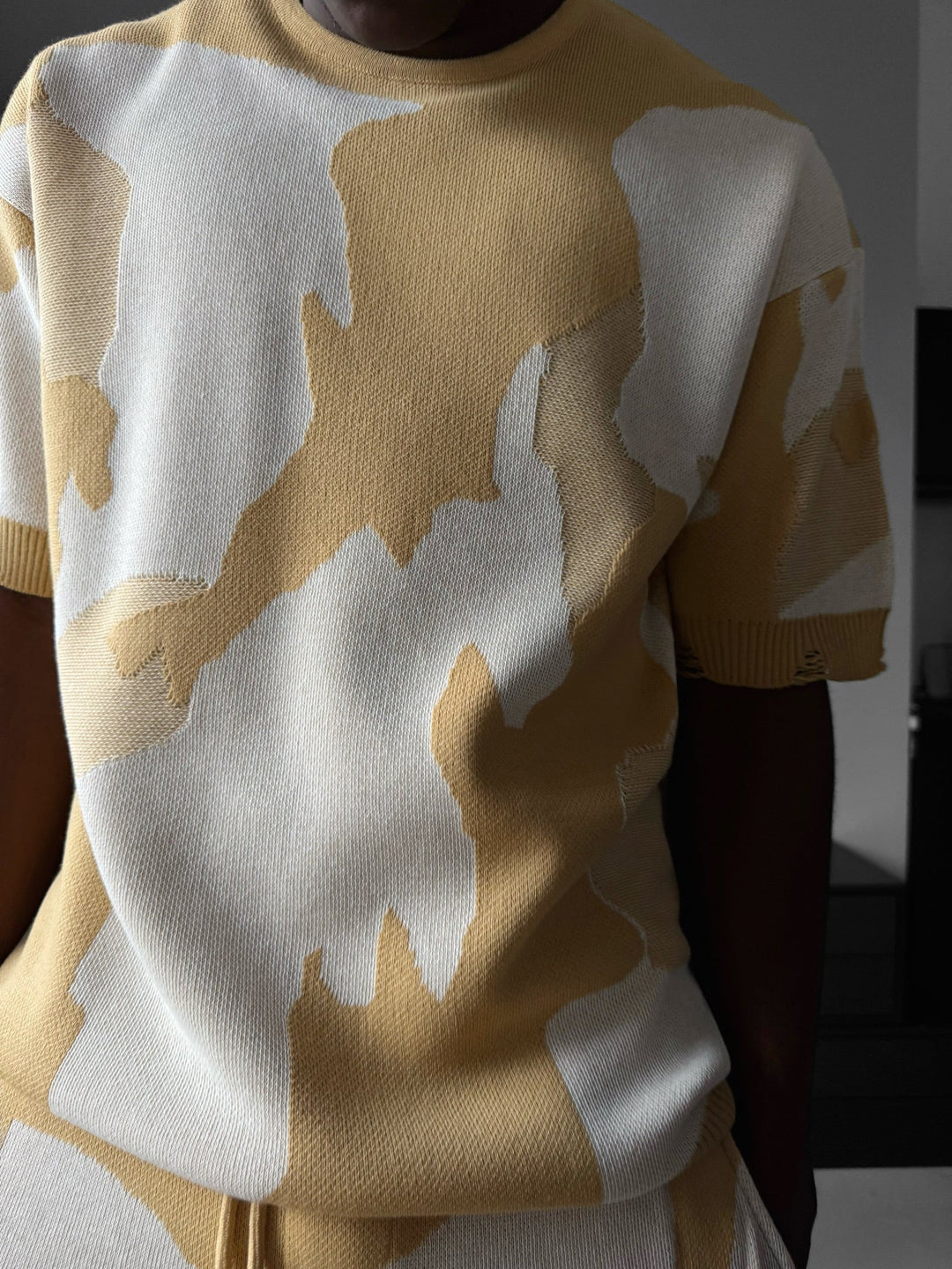 Oversize Alpenglow Knit T-Shirt - Beżowy