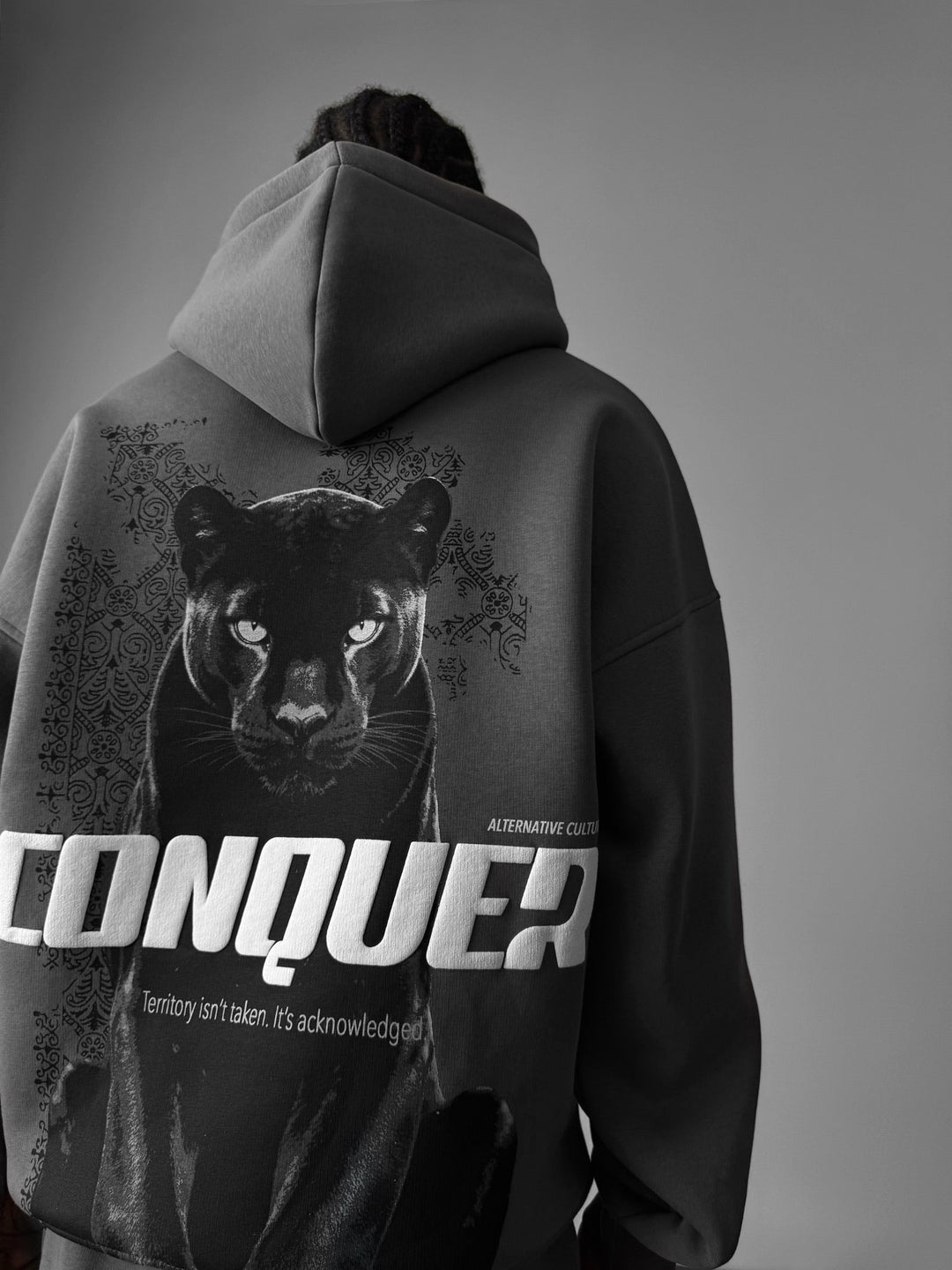 Oversize Conquer Hoodie - Antracyt