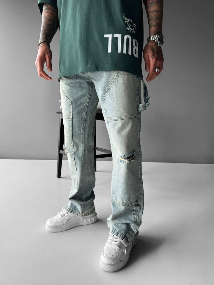 Oversize T-shirt z bykiem - Petrol