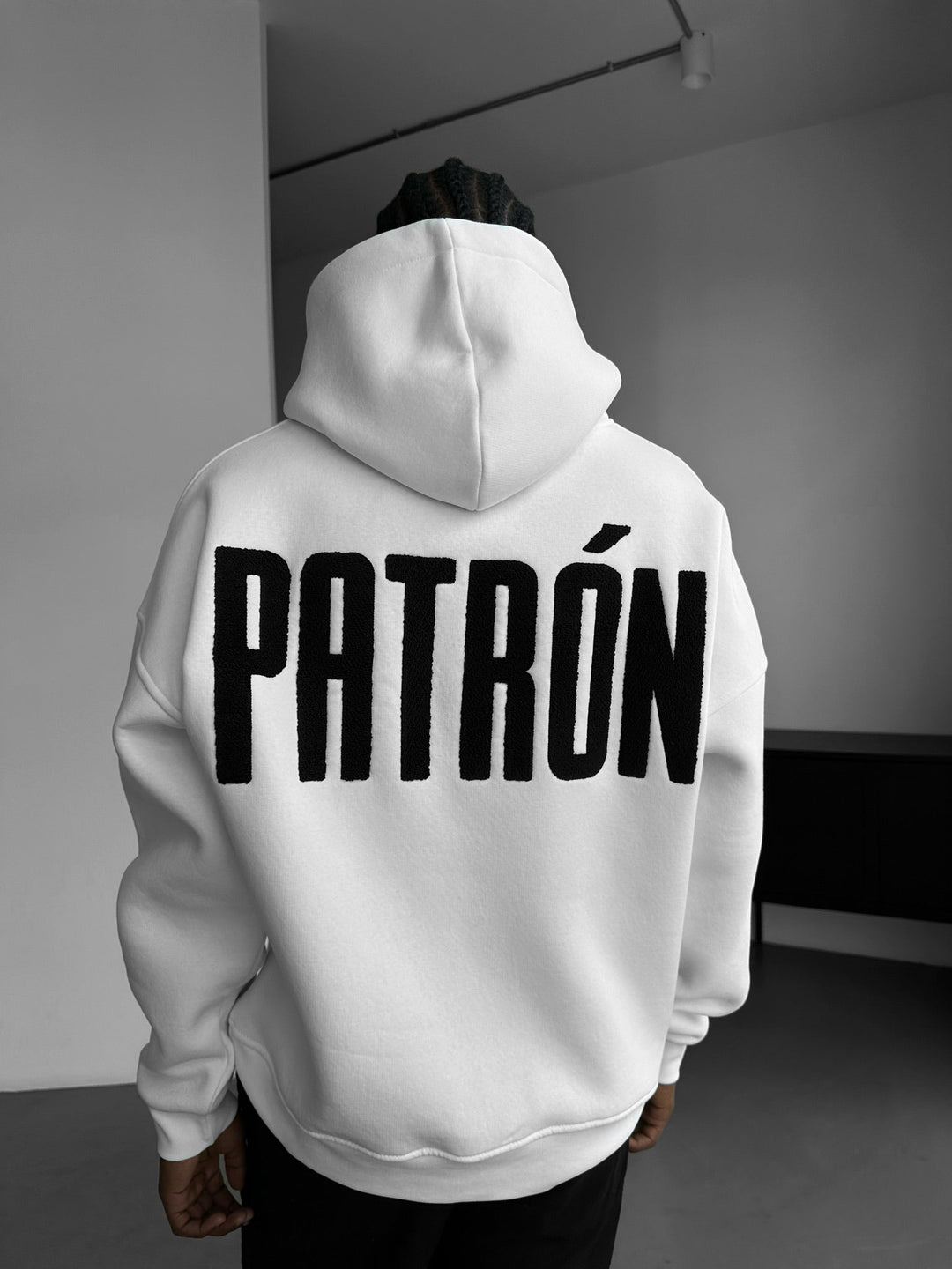 Oversize Szczegółowy Hoodie Patron - Ecru