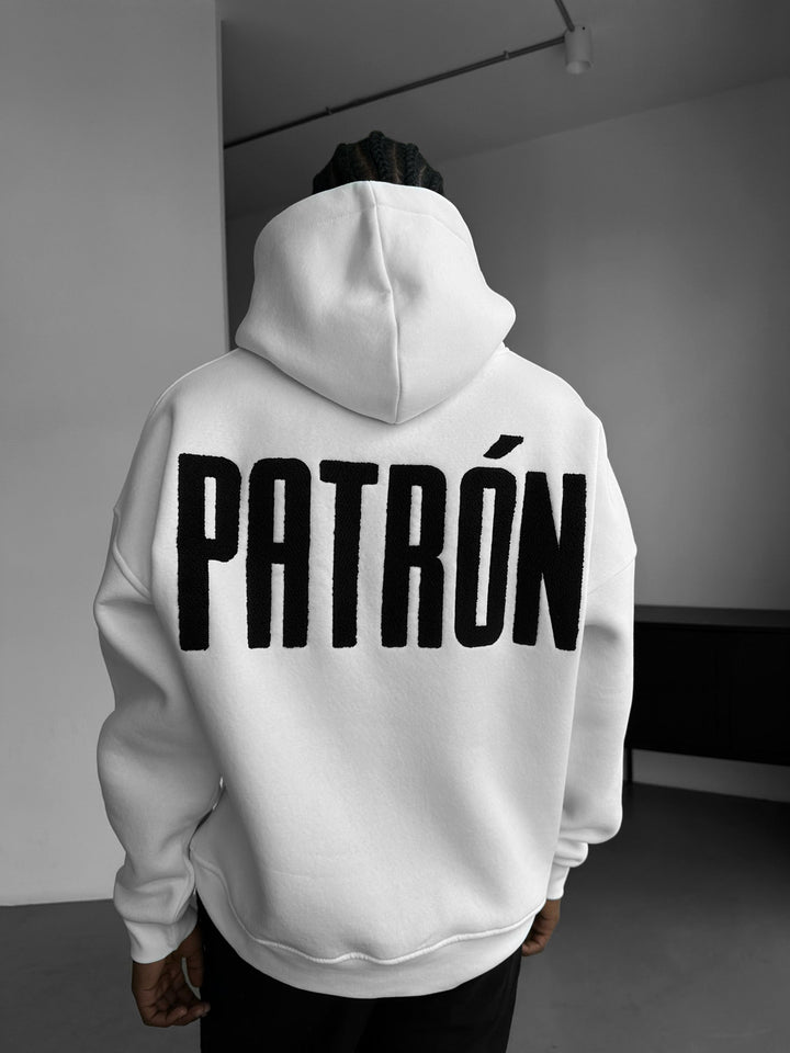 Oversize Szczegółowy Hoodie Patron - Ecru