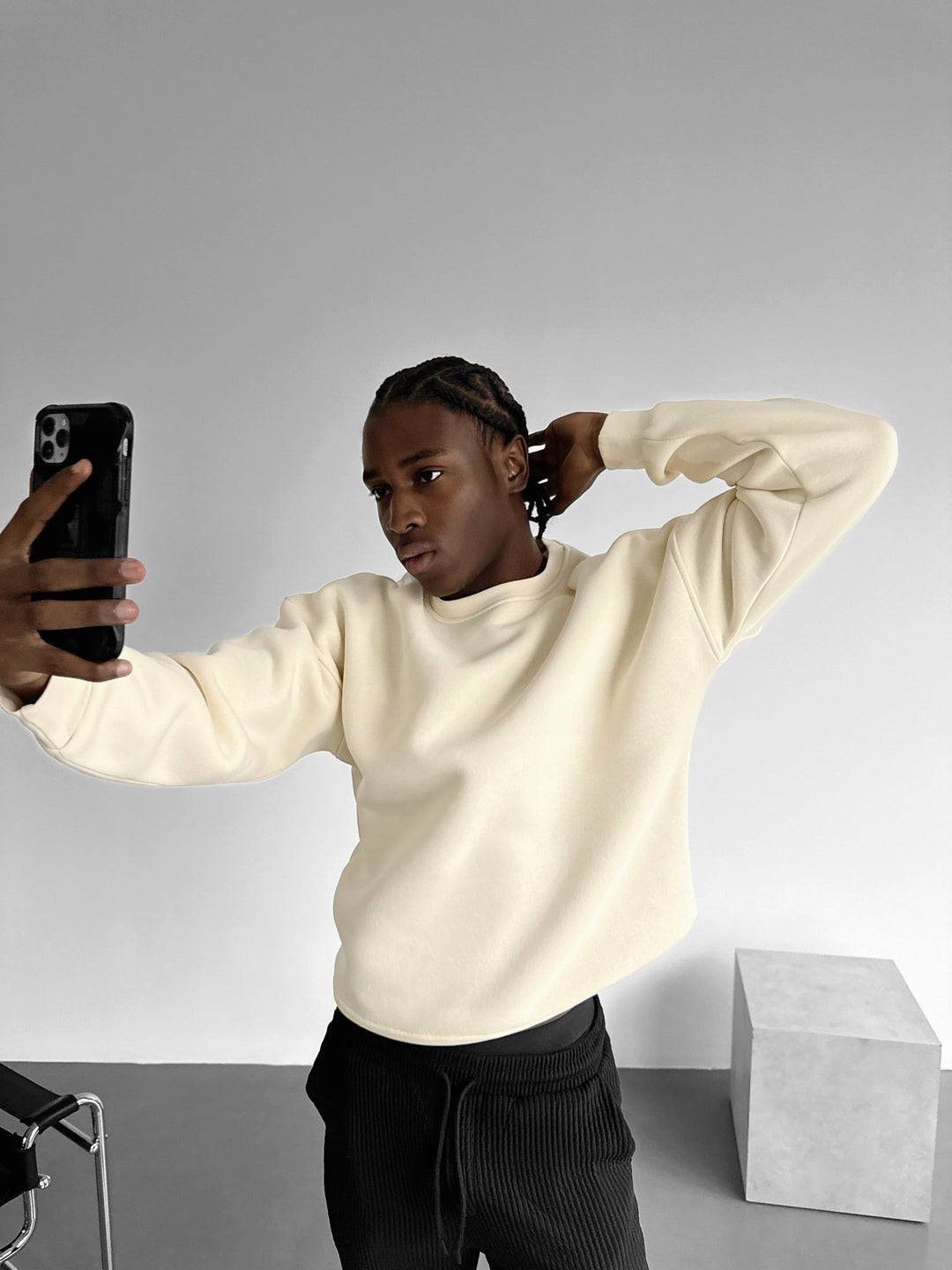 Oversize Basic Sweater - Antyczna Biała