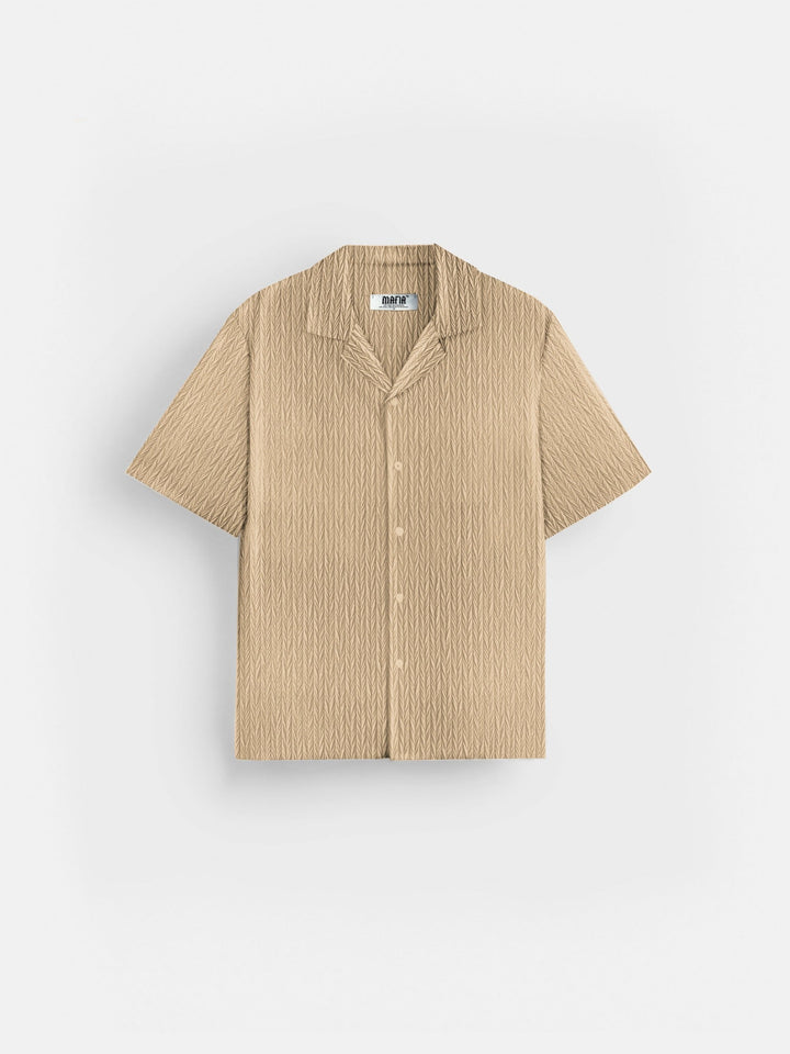 Koszula Oversize Strukturalna - Almond Buff