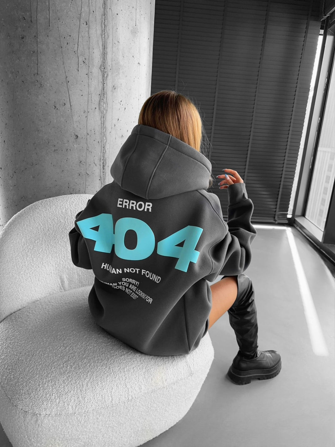 Oversize 404 Hoodie - Antracyt