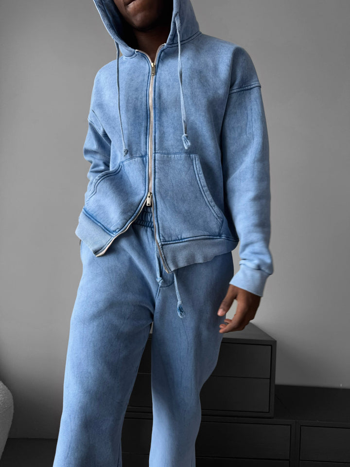 Luźne Spodnie Z Przeszyciem - Babyblue
