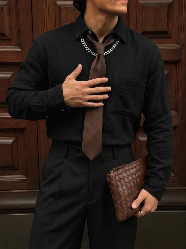 Oversize Muslin Shirt - Czarny