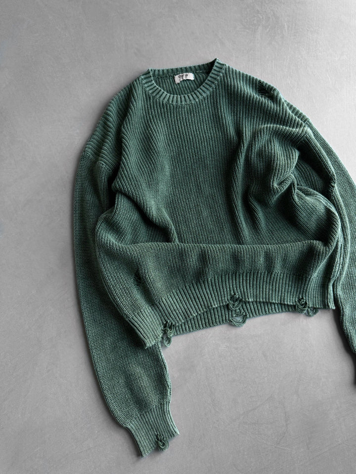 Luźny sweter dzianinowy - Khaki