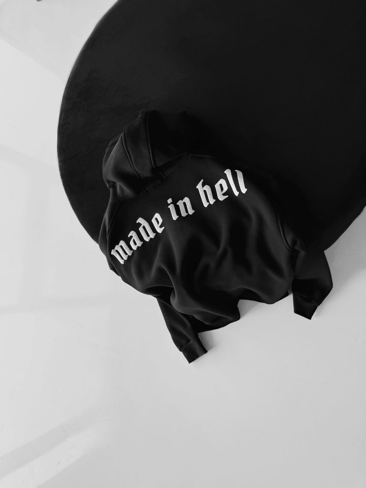 Oversize Made in Hell Hoodie - Czarny
