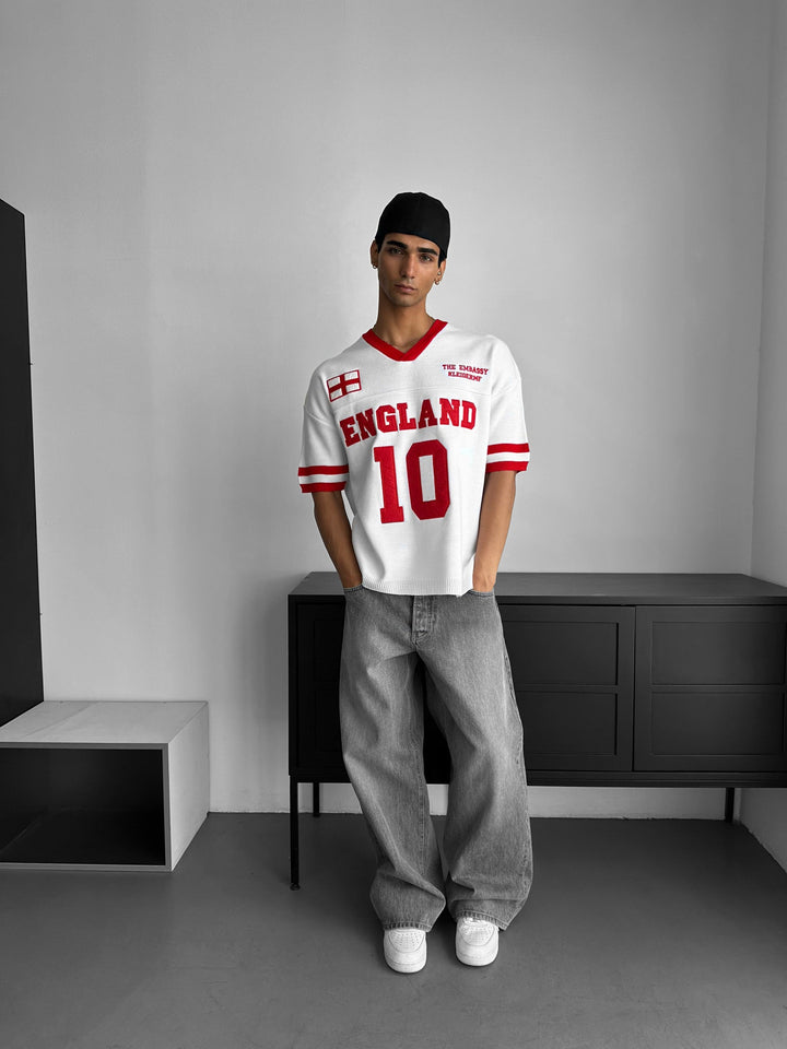 Oversize Angielski T-shirt - Biały