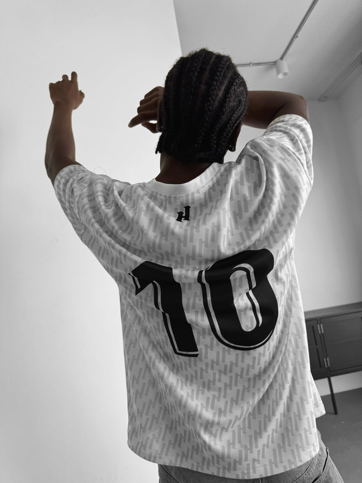 Oversize Mafia Trikot T-Shirt - Biały