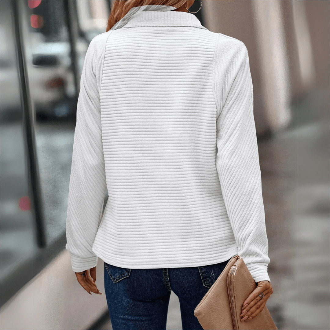 Prążkowany zamek 1/2 sweter