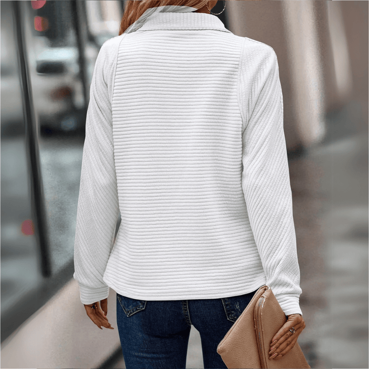 Prążkowany zamek 1/2 sweter