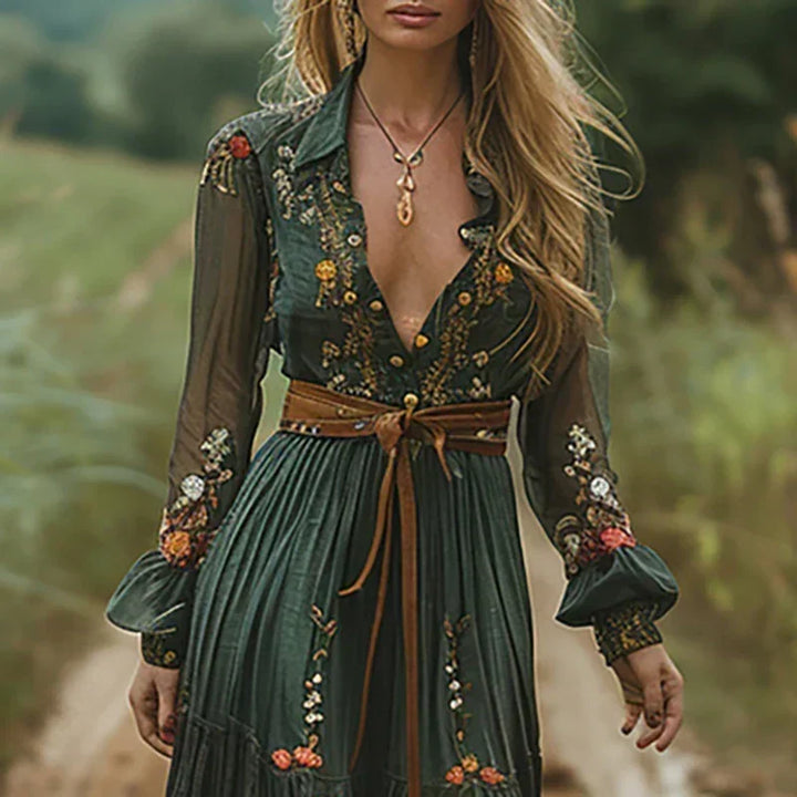 Haftowany boho sukienka maxi