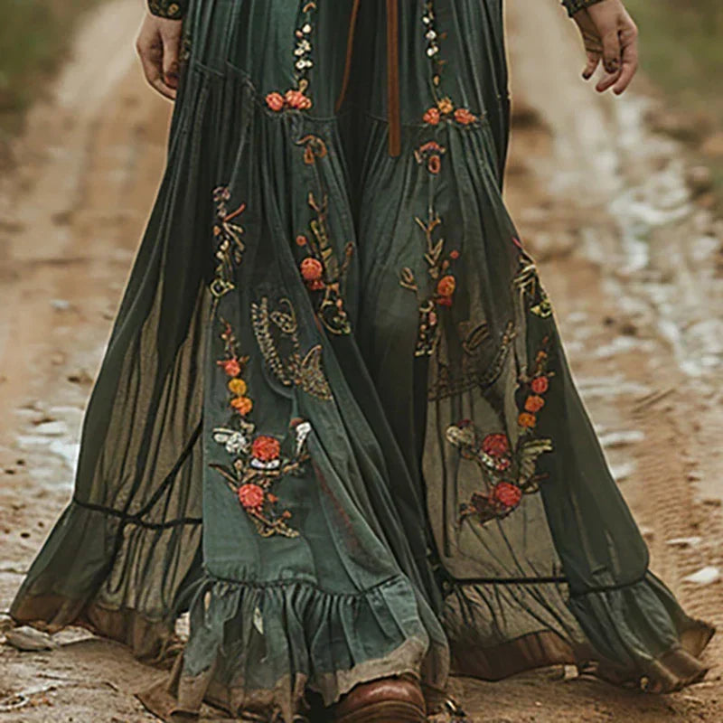 Haftowany boho sukienka maxi