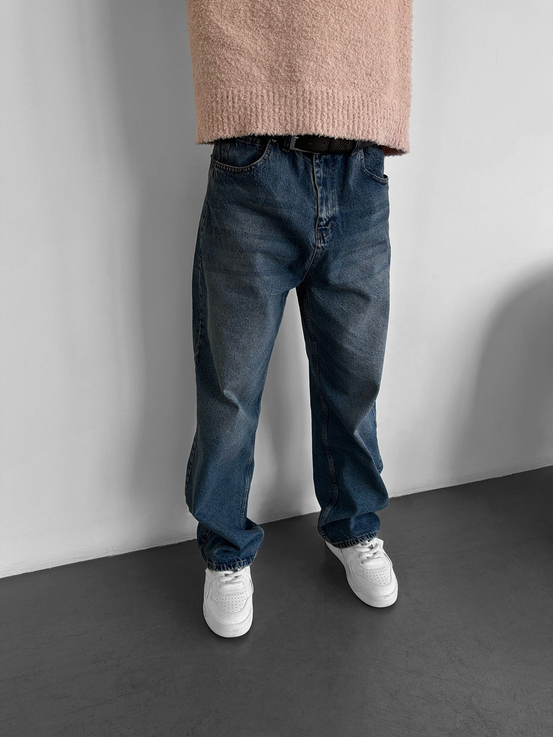 Spodnie Relax Baggy Fit - Ciemnoniebieskie