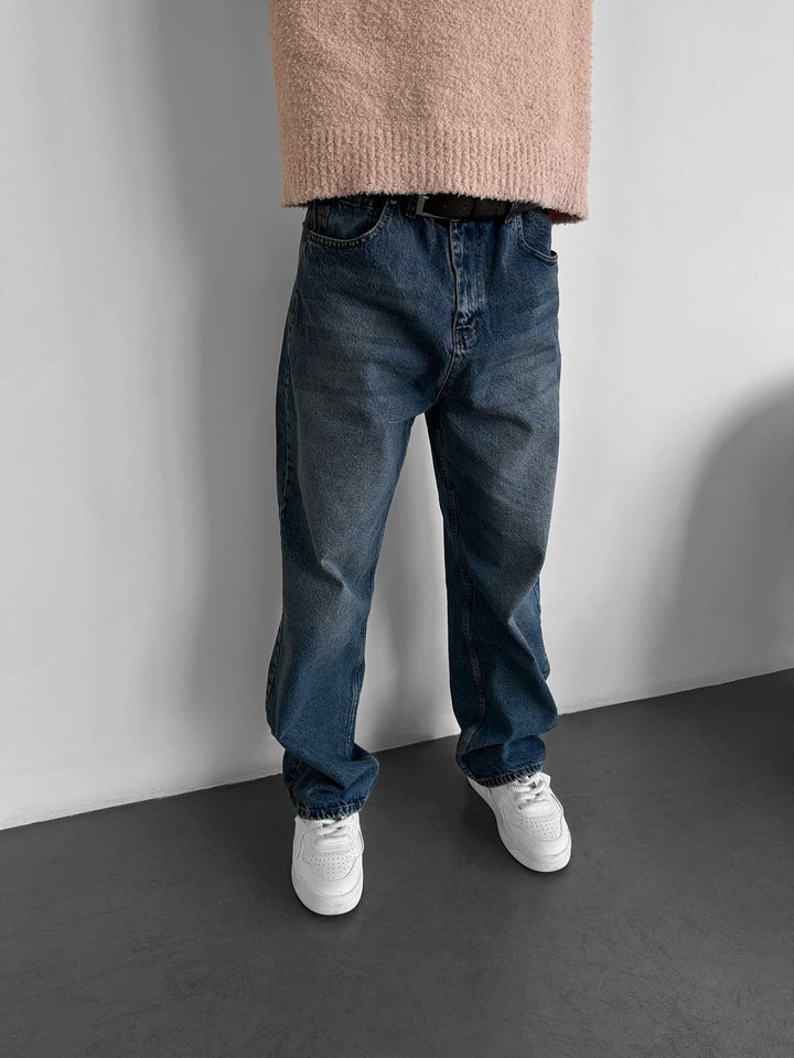 Spodnie Relax Baggy Fit - Ciemnoniebieskie
