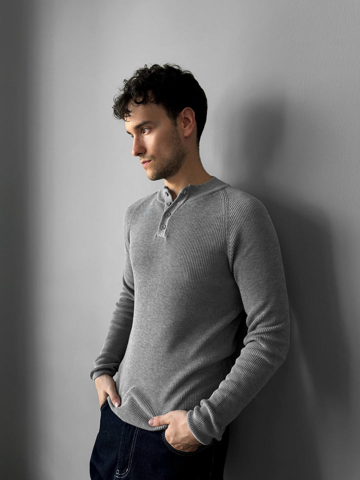 Sweter Slim Fit - Szary