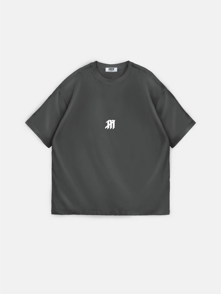 T-shirt Oversize z Myszką - Antracytowy