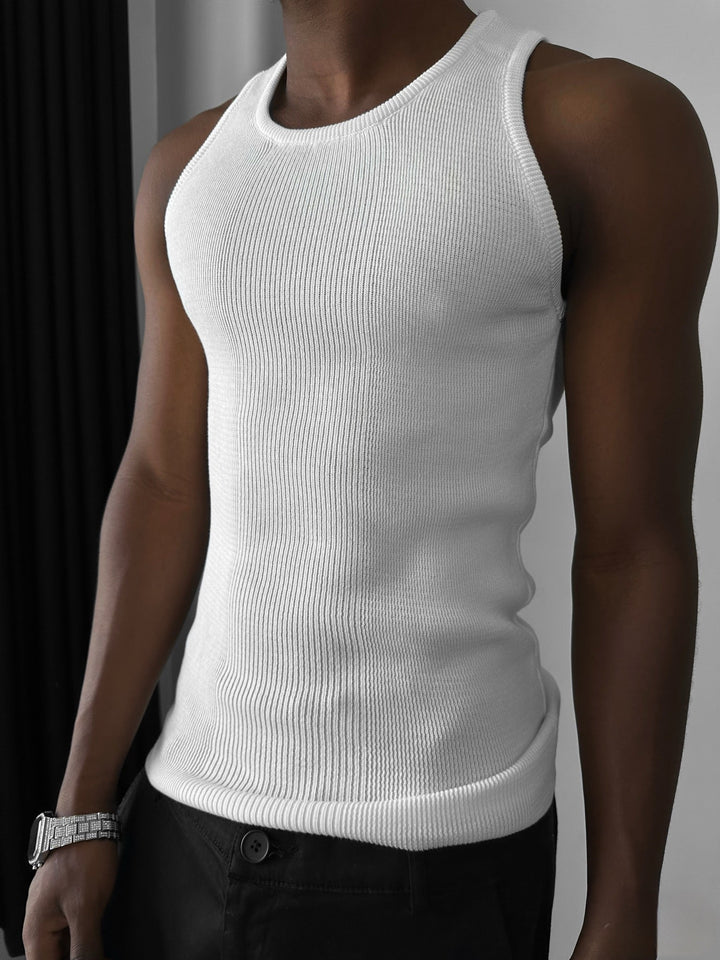 Slim Fit Knit Tanktop - Ecru