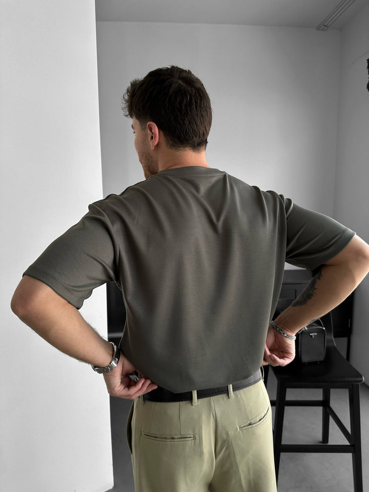 Luźna Koszulka Basic - Khaki
