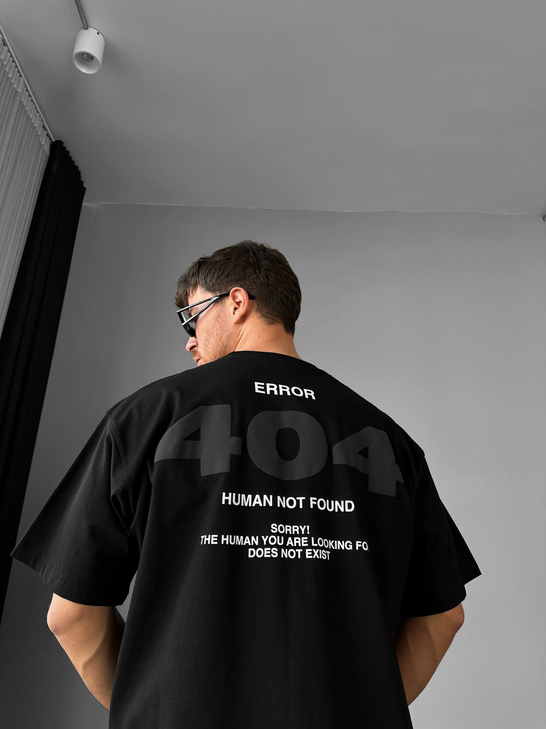 Oversize 404 T-shirt - Czarny