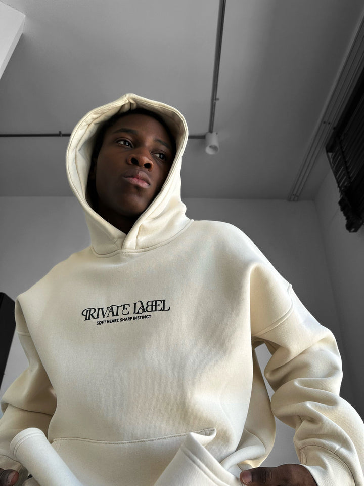 Oversize Hoodie z Prywatną Metką - Beżowy