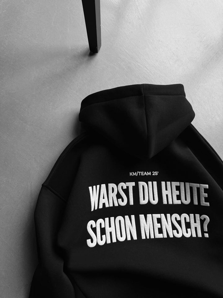 Oversize Mensch Hoodie - Czarny