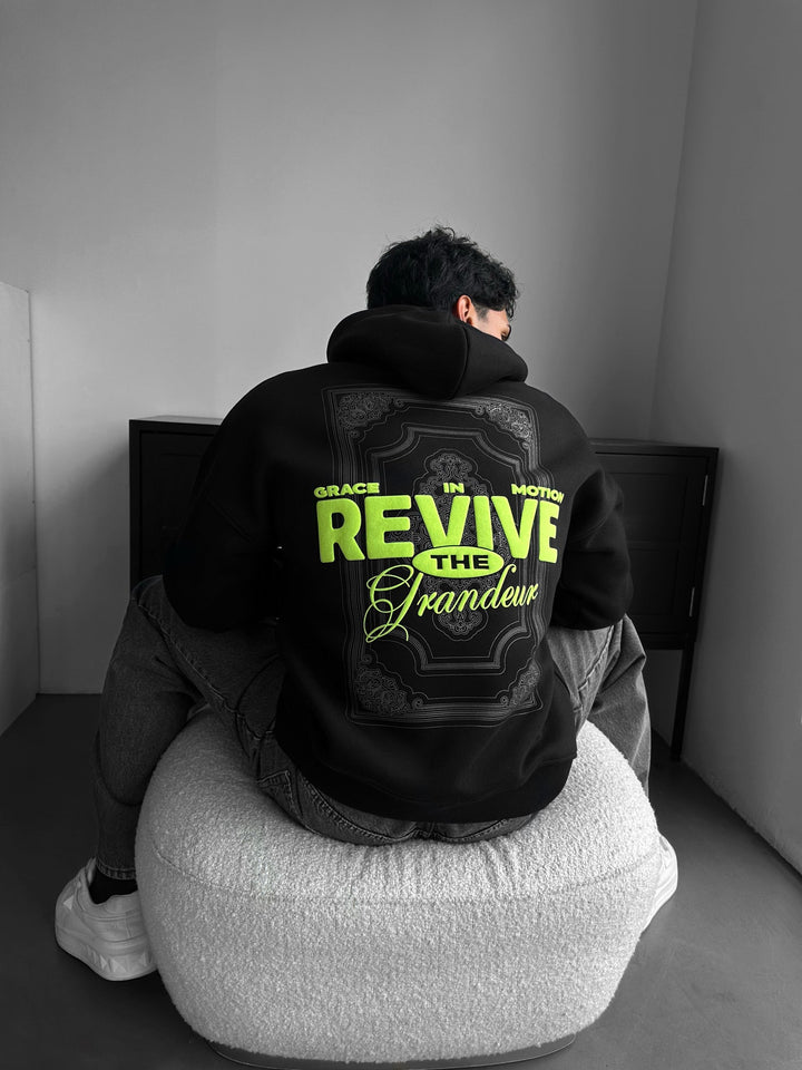 Oversize Revive Hoodie - Czarny
