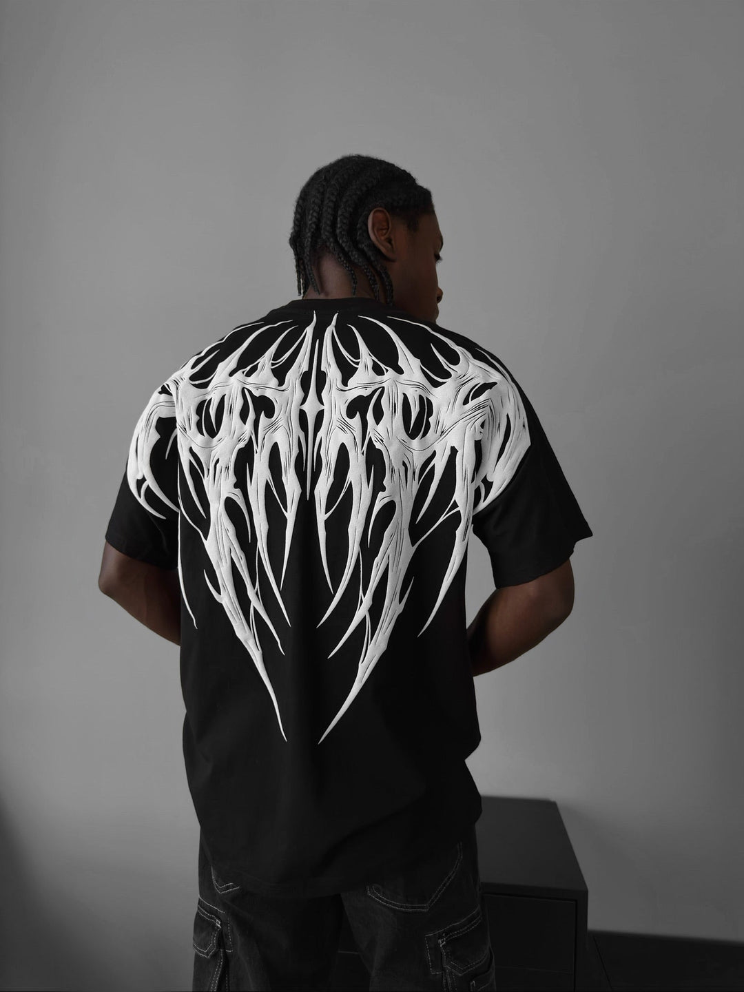 T-shirt Oversize Tribal - Czarny