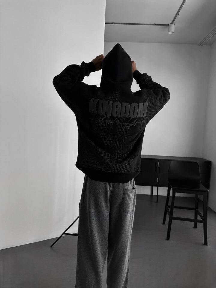 Hoodie Oversize Kingdom - Czarny i Antracytowy