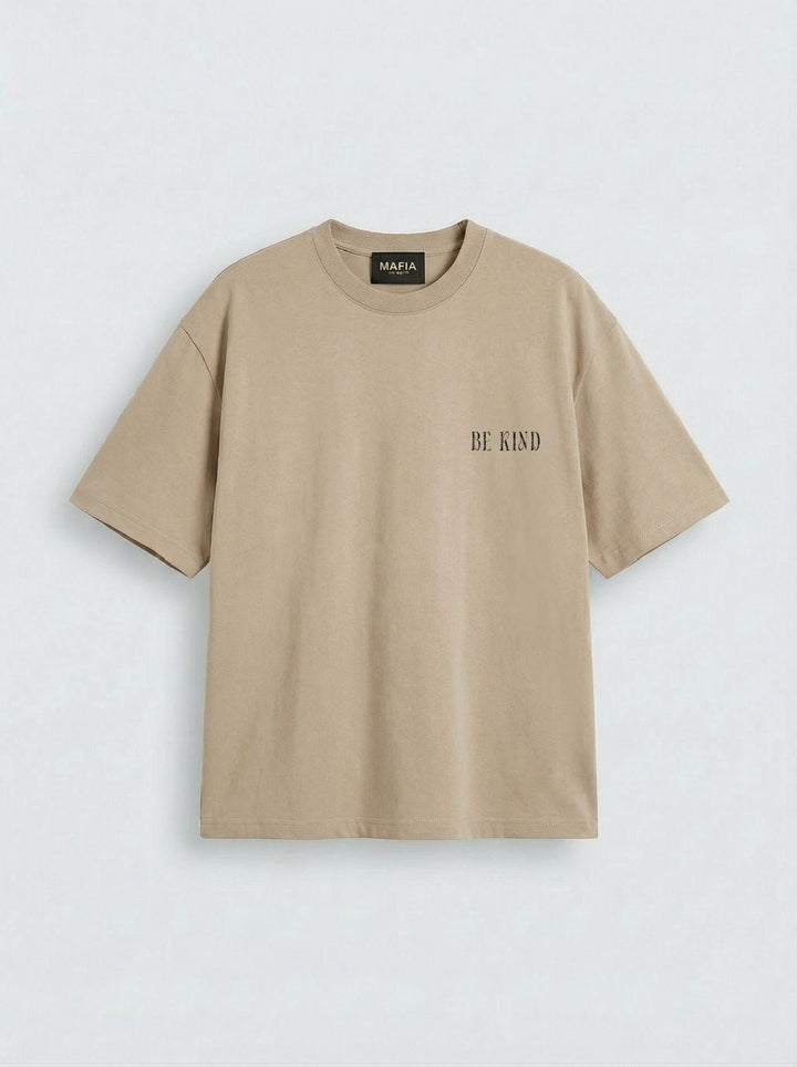 Oversize T-shirt Be Kind - Kamień