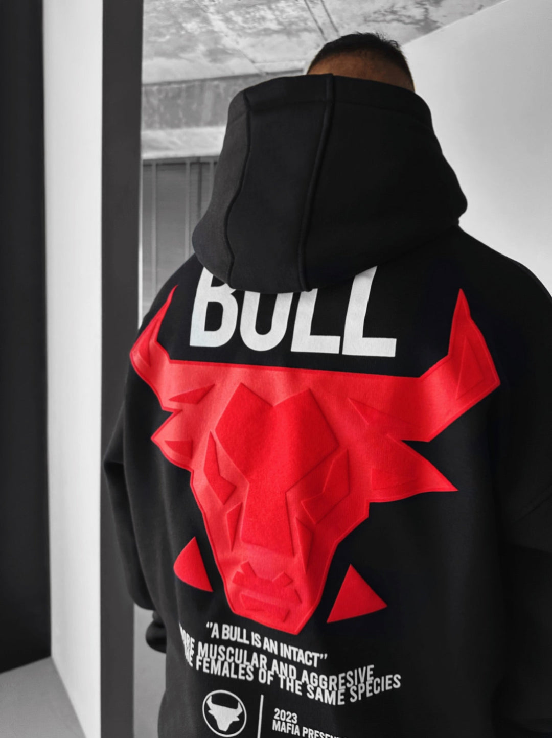 Oversize Bull Hoodie - Czarny