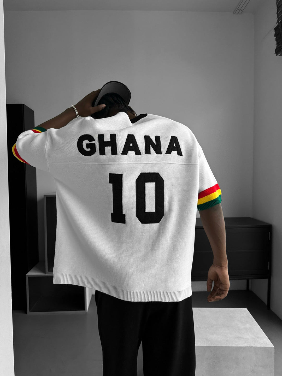 Oversize Ghana Knit T-shirt - Biały