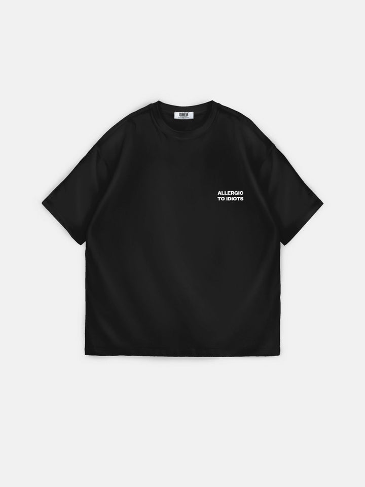 Oversize T-shirt z nadrukiem - Czarny