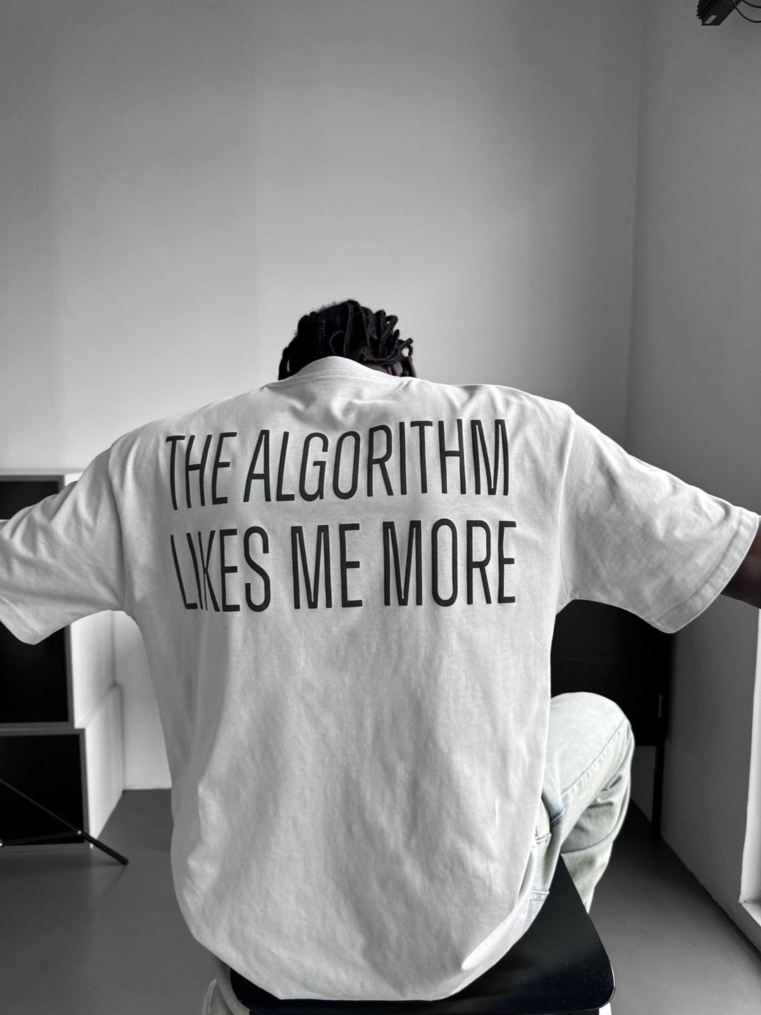 Oversize "Algorytm" T-shirt - Szary