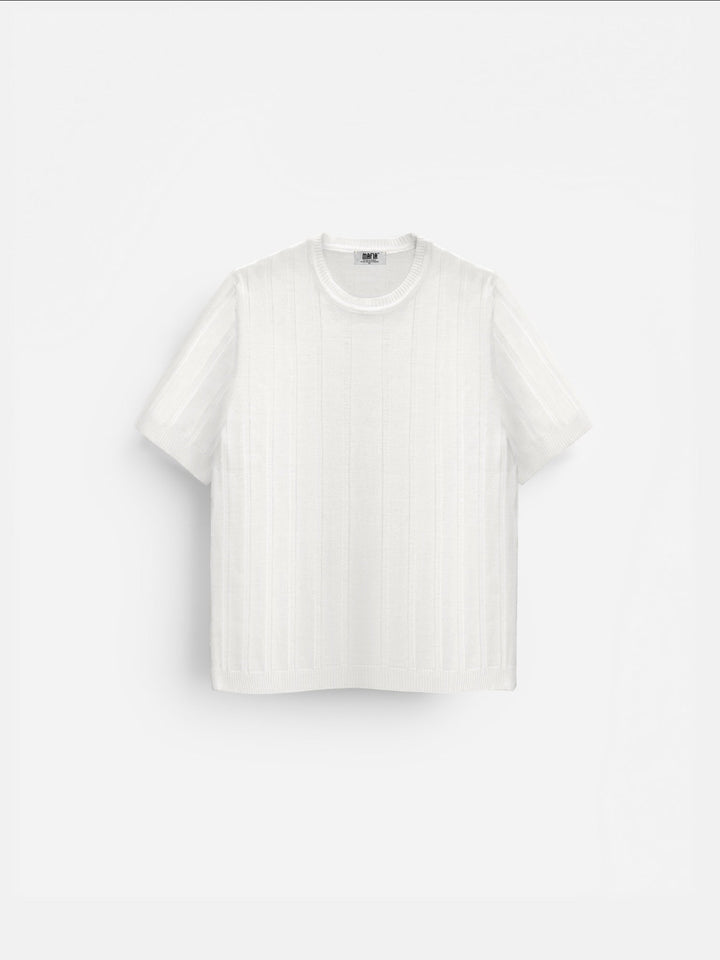 T-shirt Regular Fit z dzianiny - Biały