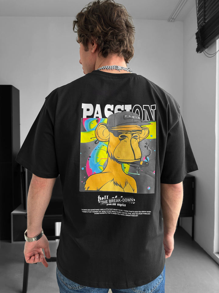 T-shirt Oversize Passion - Czarny