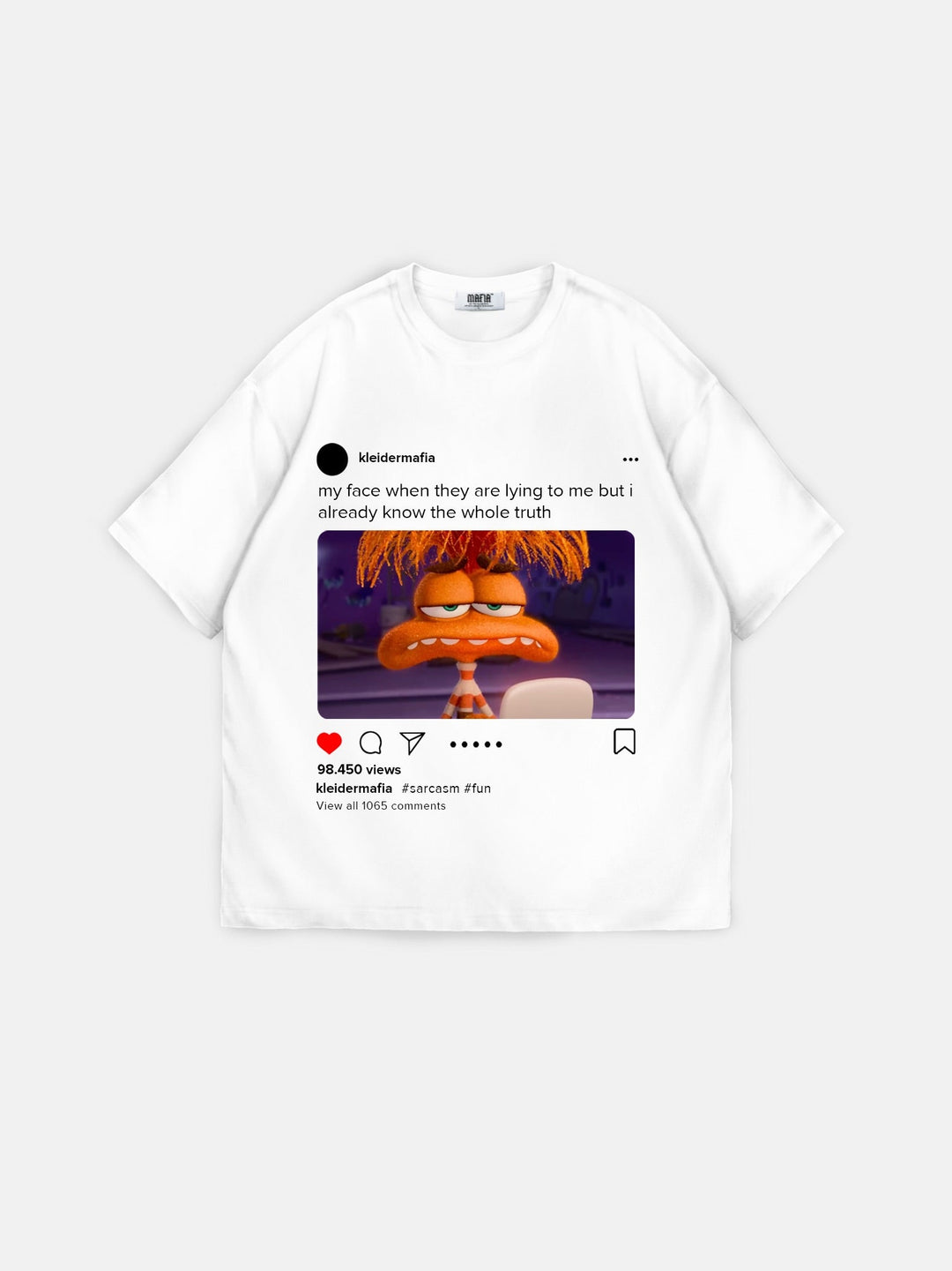 T-Shirt Oversize z Sarkazmem - Ecru