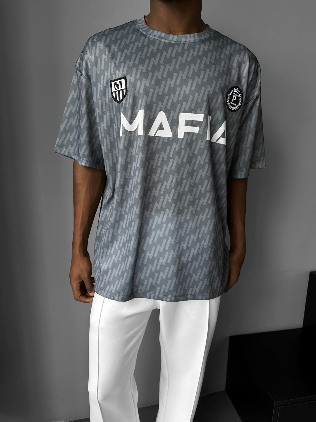 Oversize Mafia Trikot T-Shirt - Antracyt