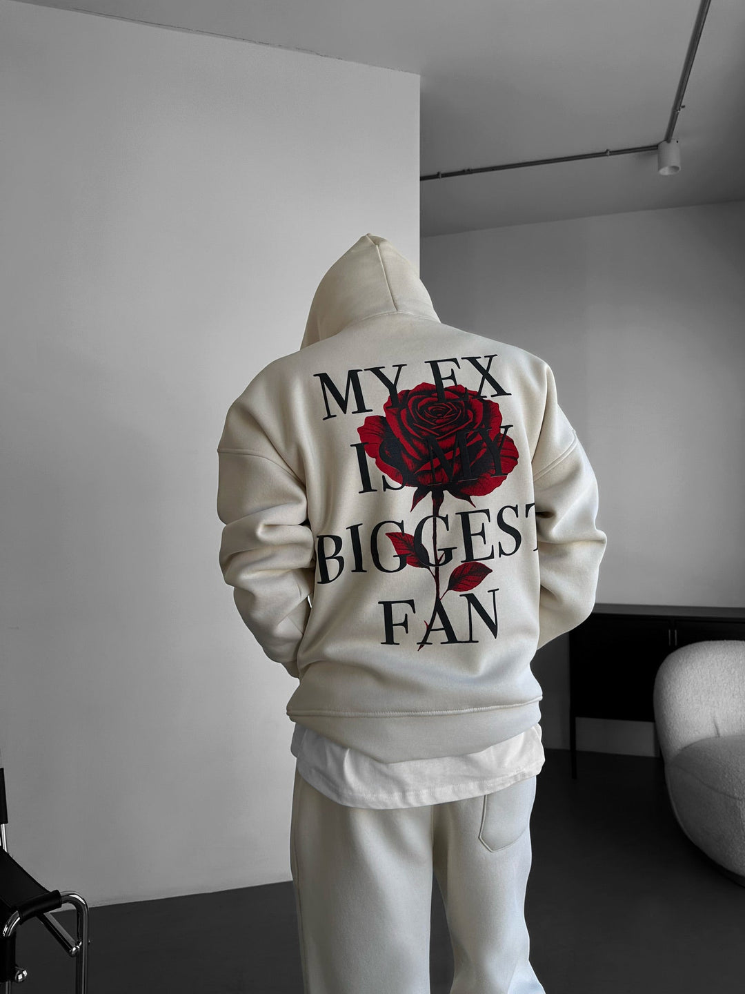 Oversize “EX” Hoodie - Beżowy
