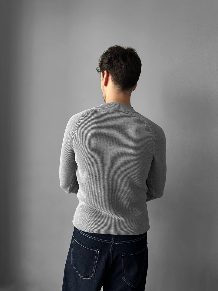 Sweter Slim Fit - Szary