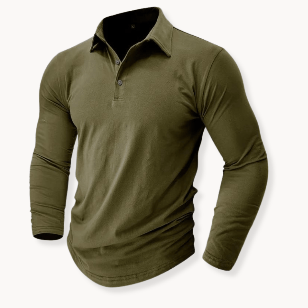 Codzienny długi rękaw z kołnierzem polo