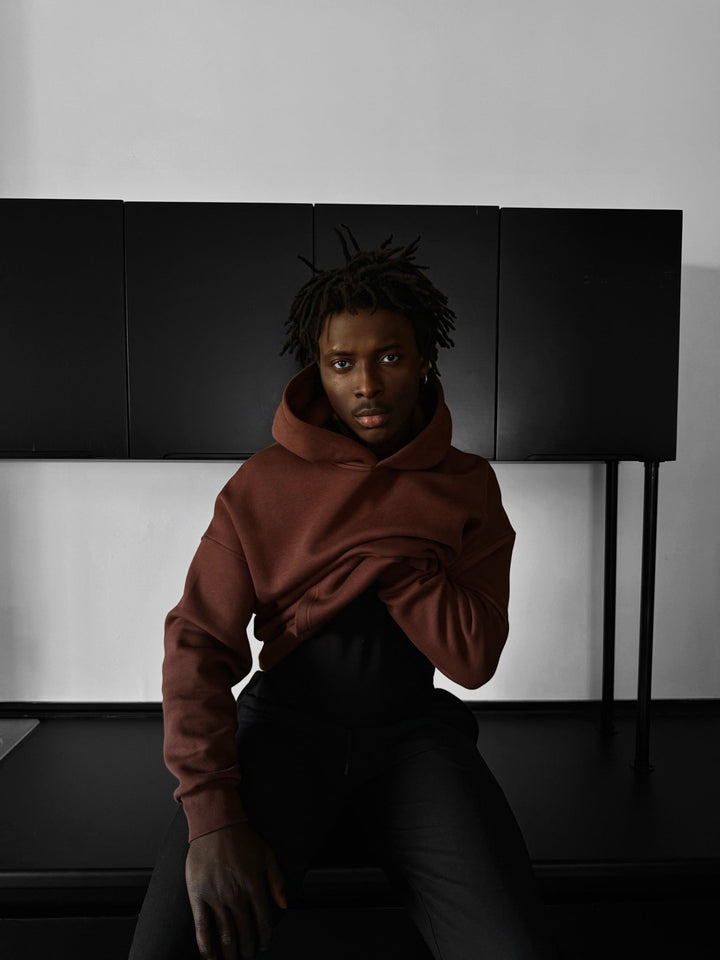 Oversize Basic Hoodie - Czekoladowy Brąz