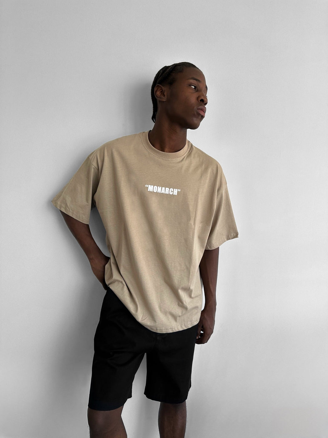 Oversize Monarch T-Shirt - Beżowy