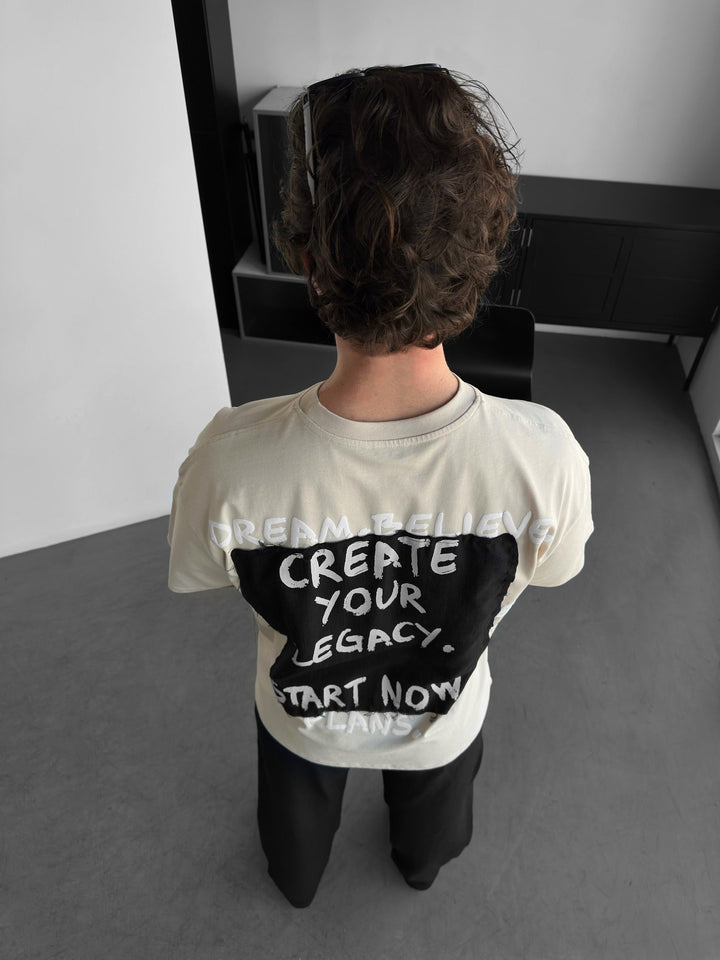 Oversize Legacy T-shirt - Beżowy
