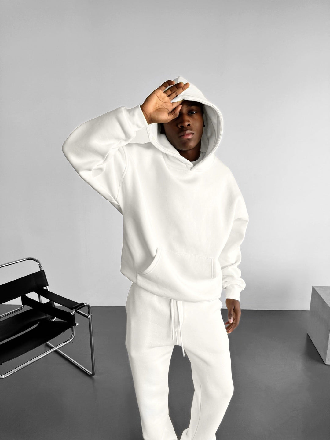 Oversize Basic Hoodie - Biały