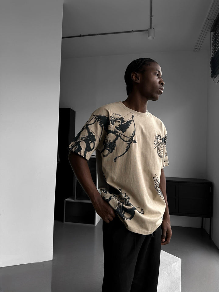T-Shirt Oversize Guardian Angels - Beżowy